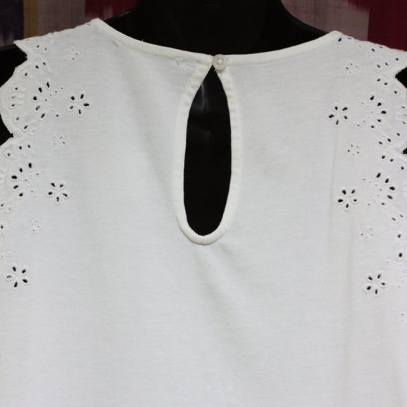 J. CREW Solid White Scalloped Edge Dress - Picture 3 of 5